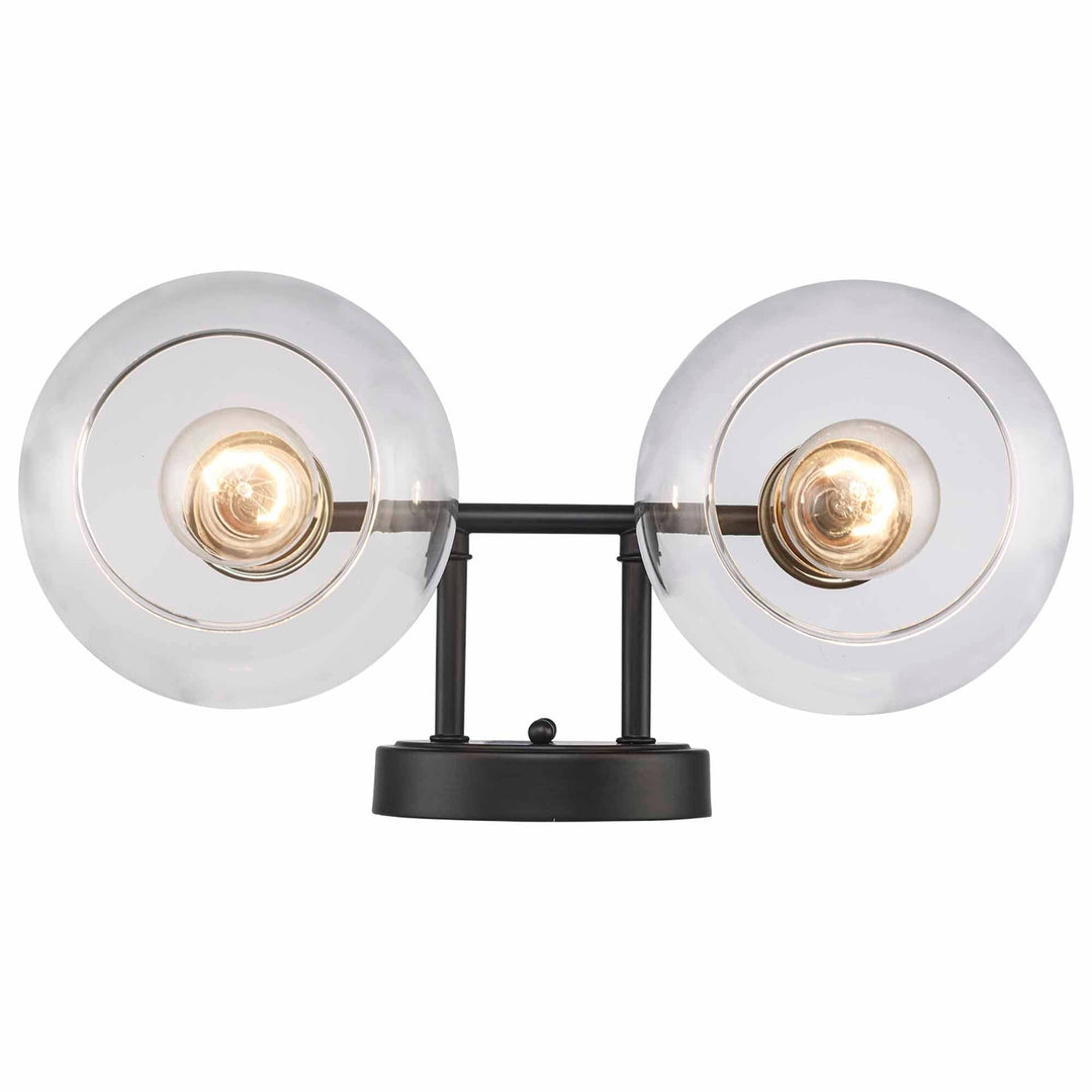 Trans Globe Grand 2 - Light Dimmable Vanity  Bailey -Antique Gold / Black