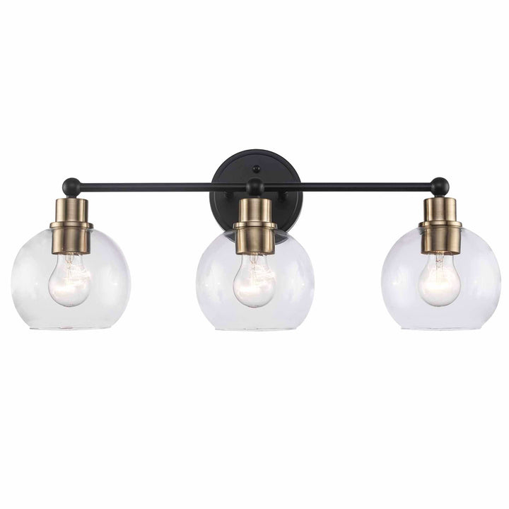 Trans Globe Grand 3 - Light Dimmable Vanity Bailey - Antique Gold / Black