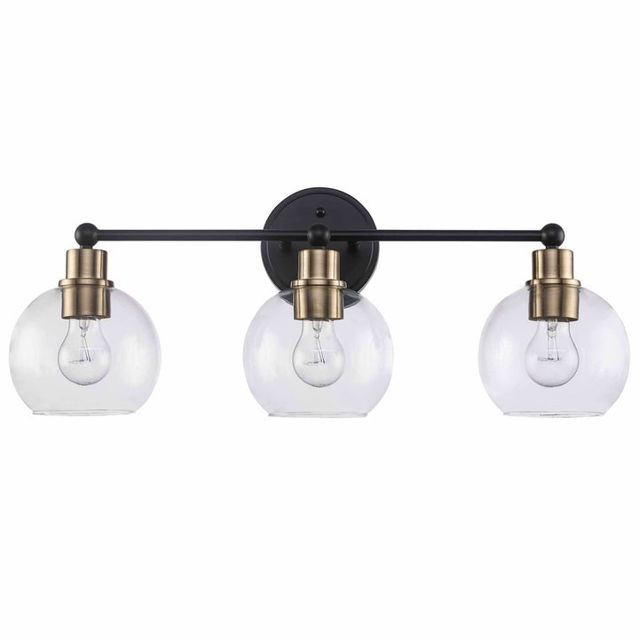 Trans Globe Grand 3 - Light Dimmable Vanity Bailey - Antique Gold / Black