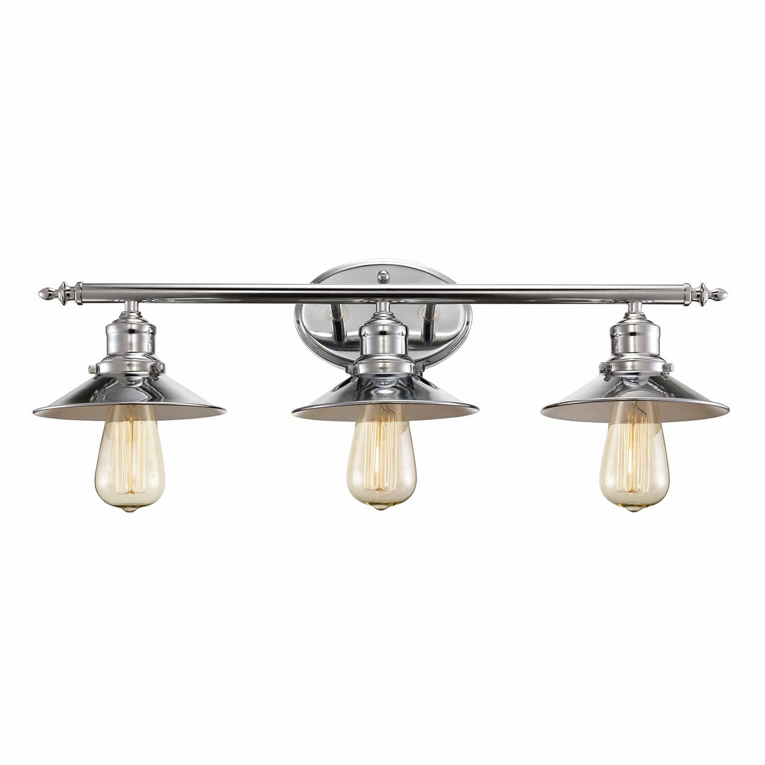 Trans Globe Griswald 25" wide Vanity Bar Industrial Pan - Polished Chrome