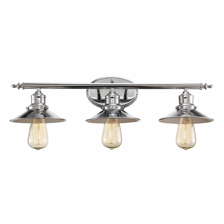 Trans Globe Griswald 25" wide Vanity Bar Industrial Pan - Polished Chrome