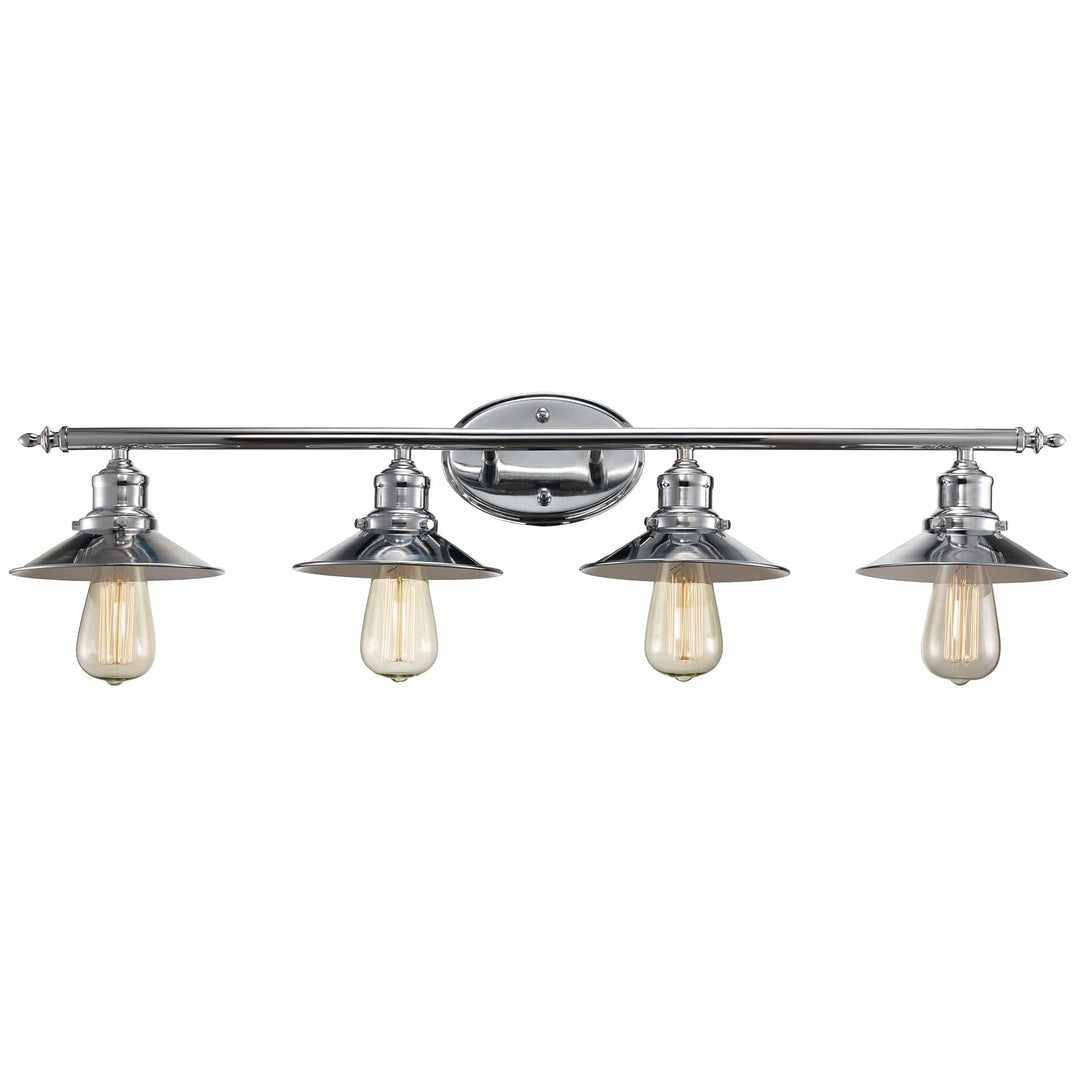 Trans Globe Griswald 34" wide Vanity Bar Industrial Pan - Polished Chrome