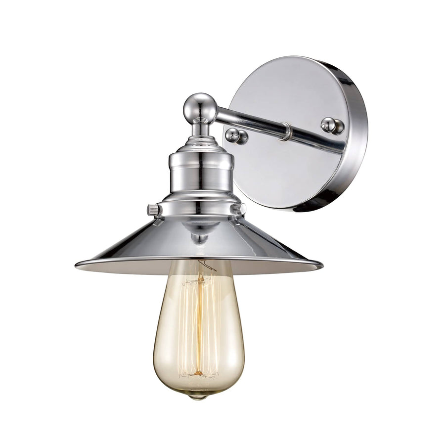 Trans Globe Griswald 7" wide Sconce Industrial Pan - Polished Chrome