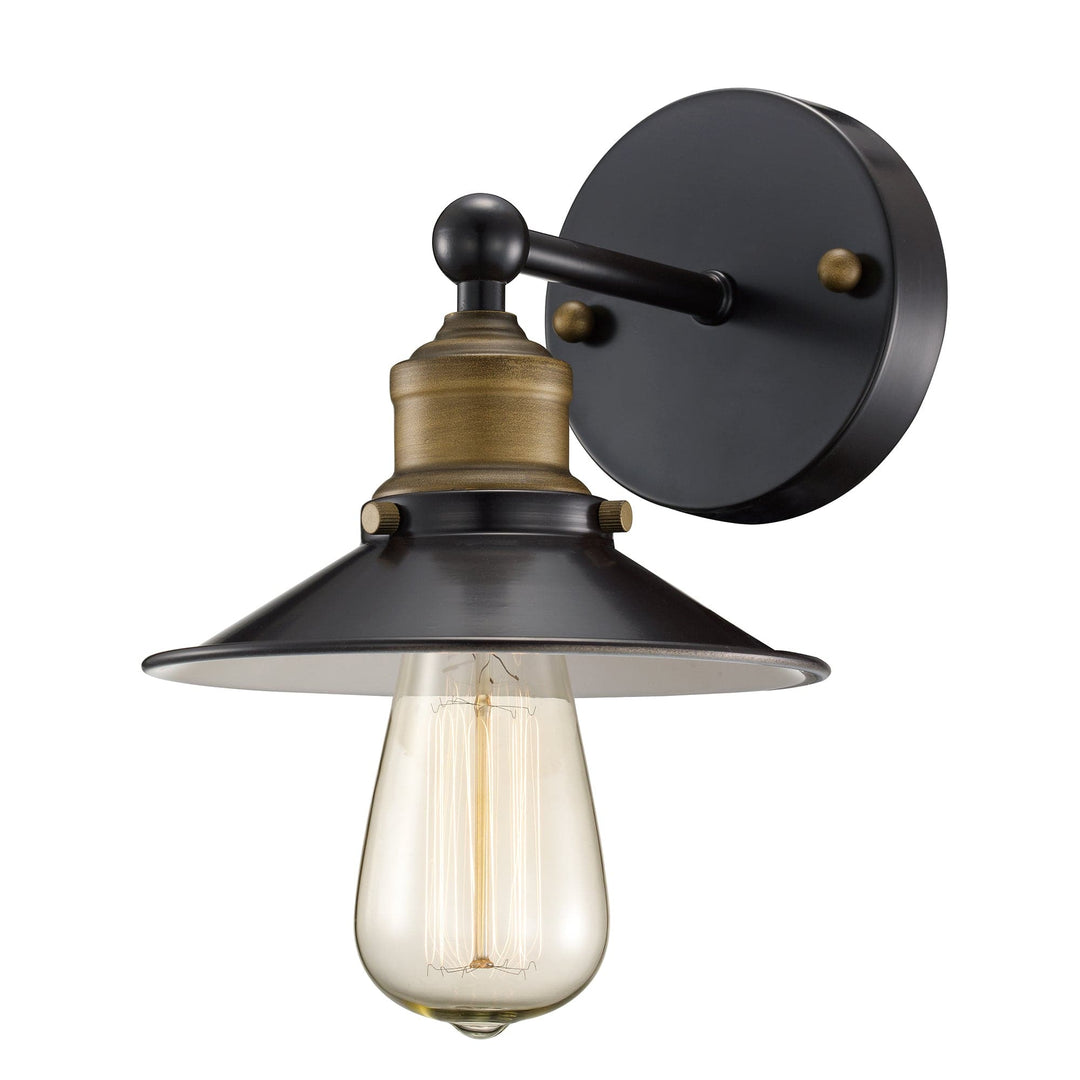Trans Globe Griswald 7" wide Sconce Industrial Pan - Rubbed Oil Bronze