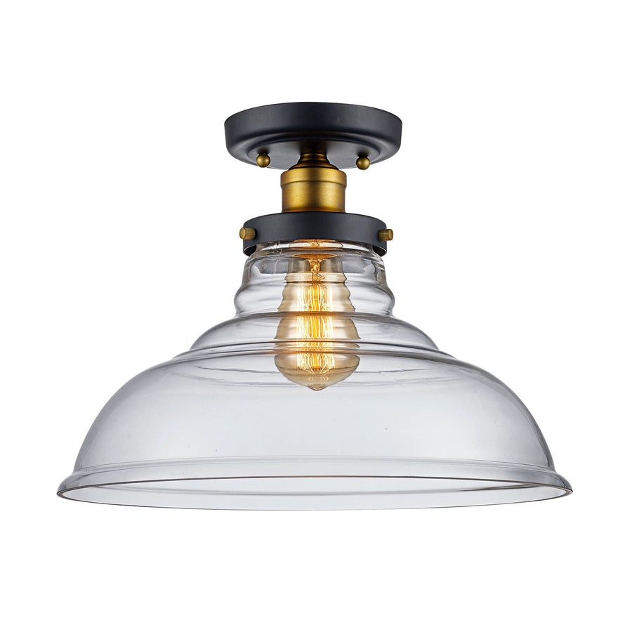 Trans Globe Jackson 13.5" wide Semiflush Industrial - Rubbed Oil Bronze