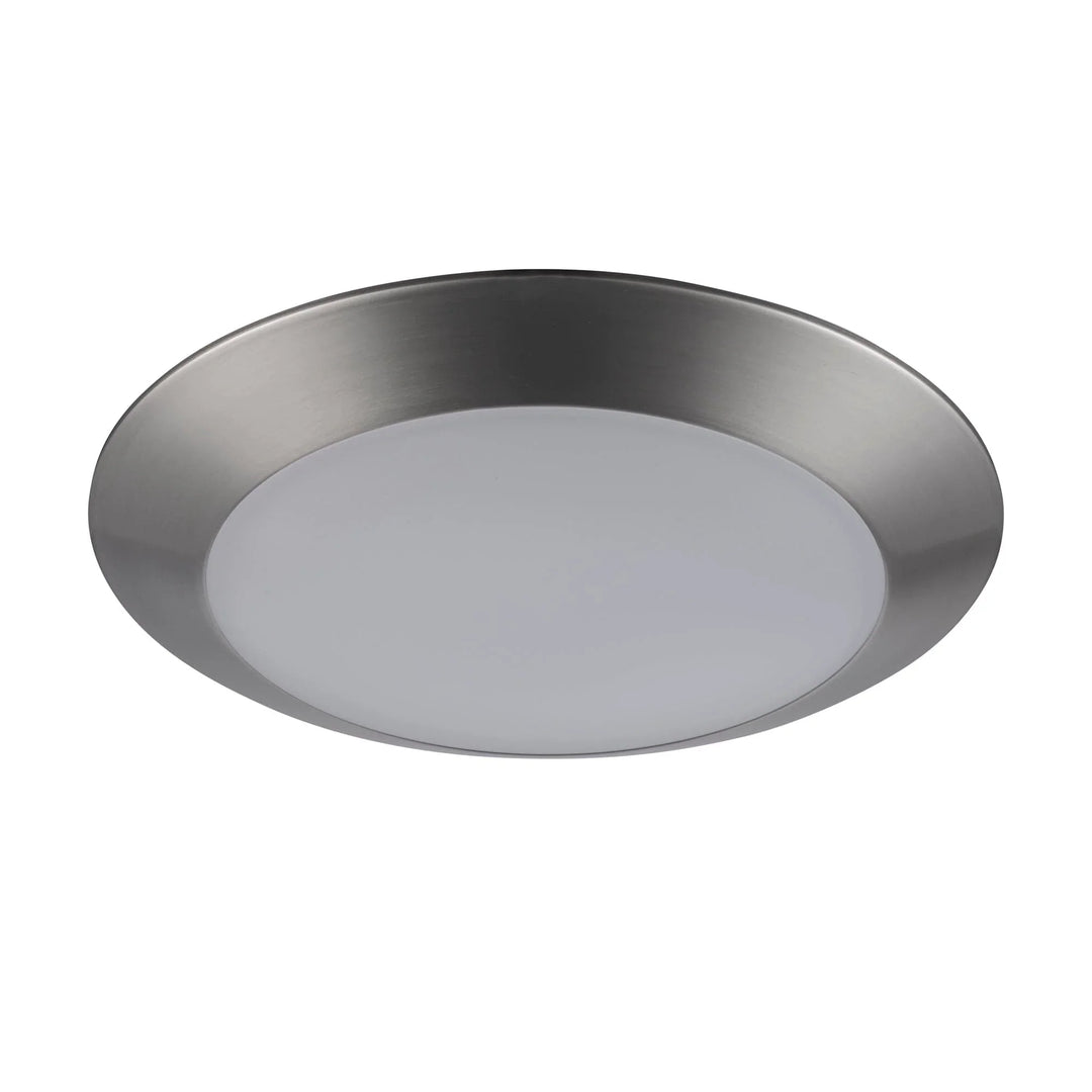 Trans Globe Karis 1-Light Low-Profile Flush Mount Slim  Disc -  Brushed Nickel