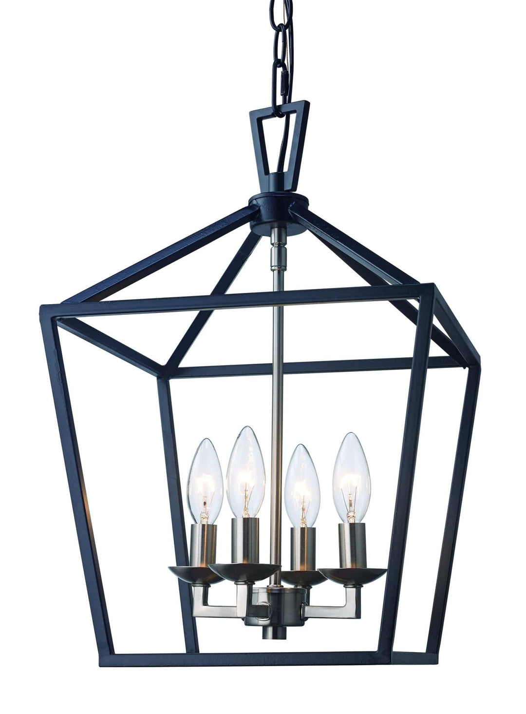 Bird cage pendant light with antique silver leaf finish, ideal for modern dining or entryway lighting