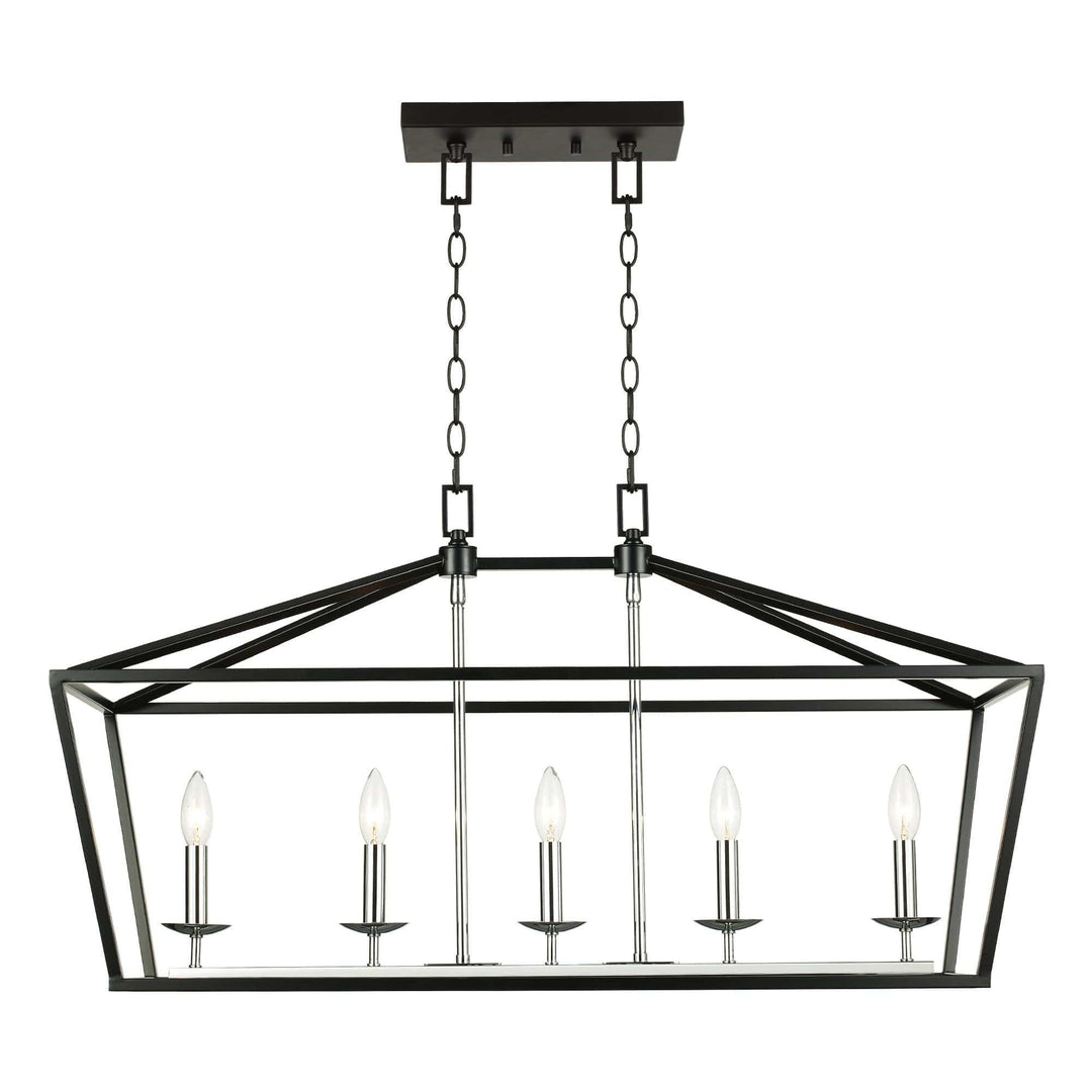 Pendant style bird cage chandelier light fixture in antique gold for dining room or entryway