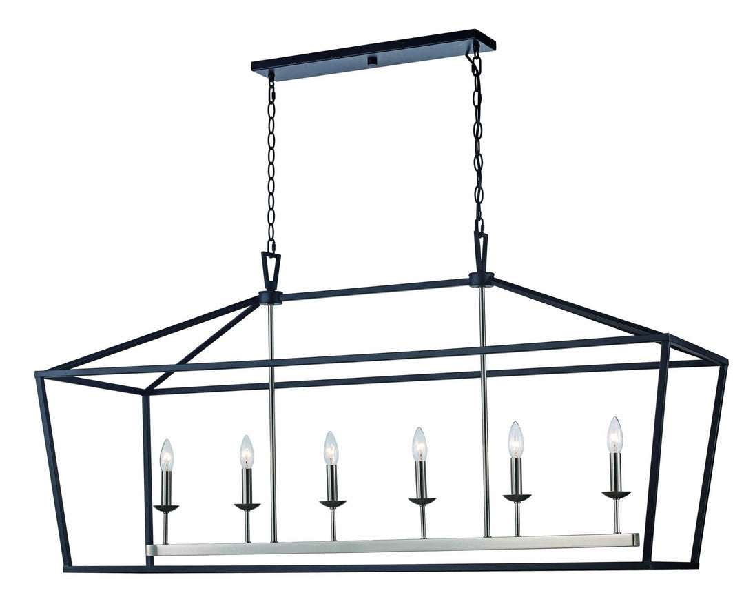Trans Globe Lacey 49" Pendant - Black / Brushed Nickel