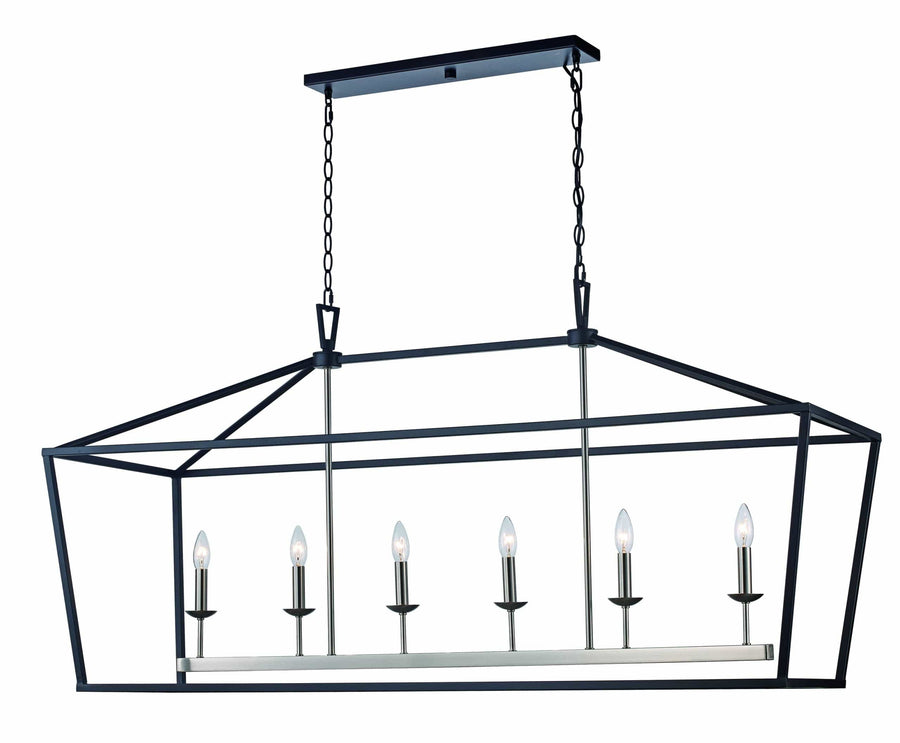 Trans Globe Lacey 49" Pendant - Black / Brushed Nickel