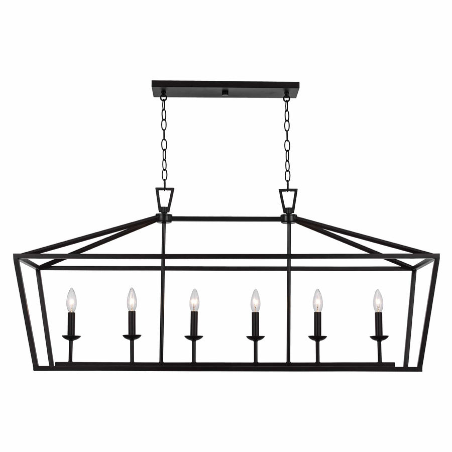 Trans Globe Lacey 6 - Light Linear Pendant -Black