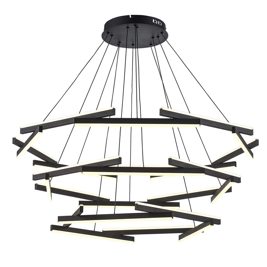Trans Globe LED Celstia Modern 24 Rods 162W Chandelier - Black