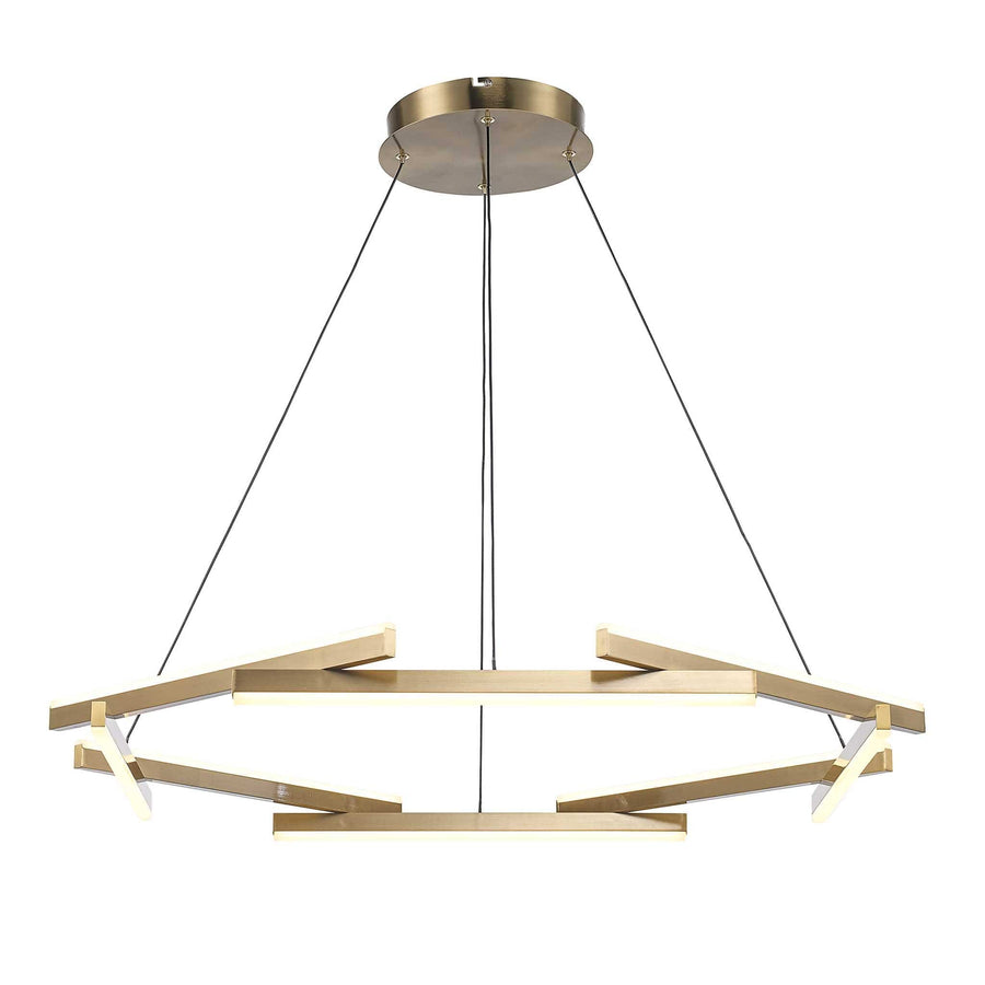 Trans Globe LED Celstia Modern 8 Rods 66W Chandelier -  Antique Gold (AG)