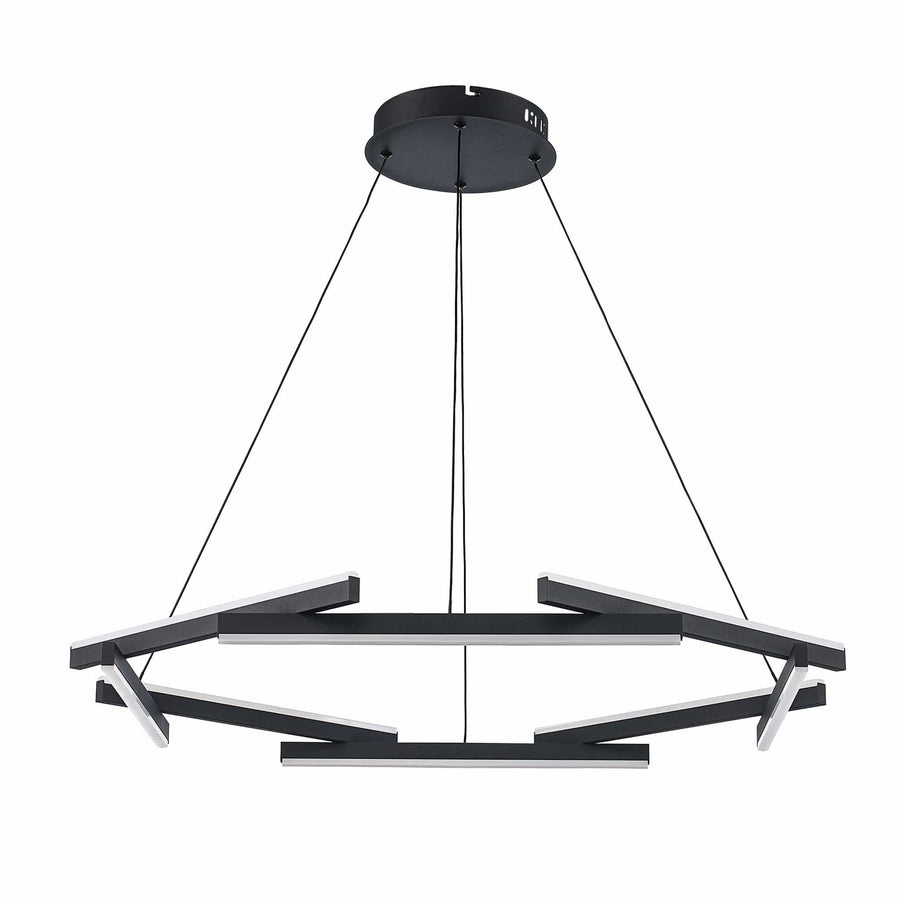 Trans Globe LED Celstia Modern 8 Rods 66W Chandelier - Black
