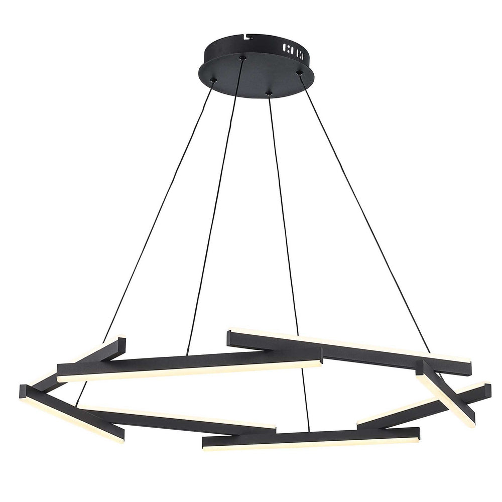 Trans Globe LED Celstia Modern 8 Rods 66W Chandelier - Black
