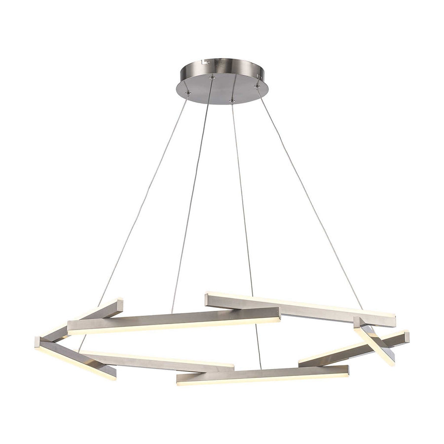 Trans Globe LED Celstia Modern 8 Rods  66W Chandelier - Brushed Nickel