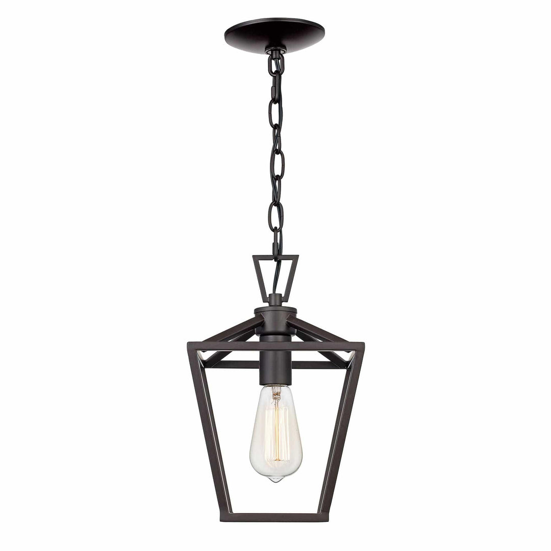 Geometric pendant light with oil rubbed bronze finish for modern indoor ceiling lighting