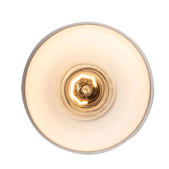 Glass shade mini pendant light fixture with brushed nickel finish, ideal for kitchen or hallway lighting