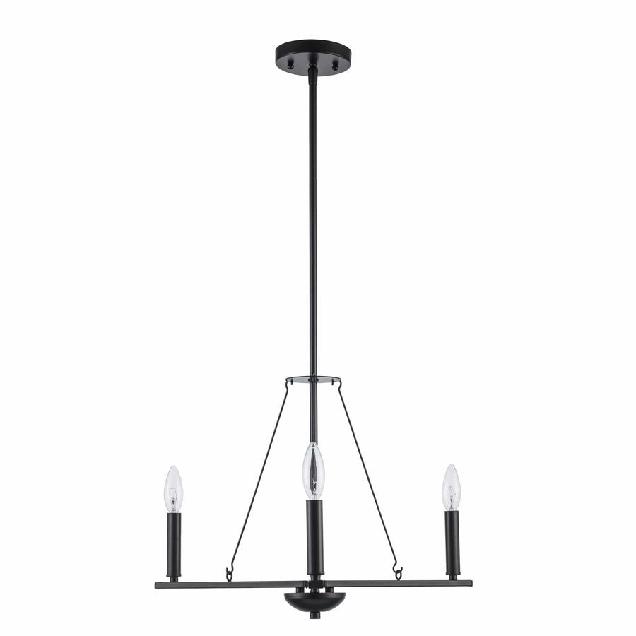 Trans Globe Linden 3-Light Hanging Thin Spiral - Black