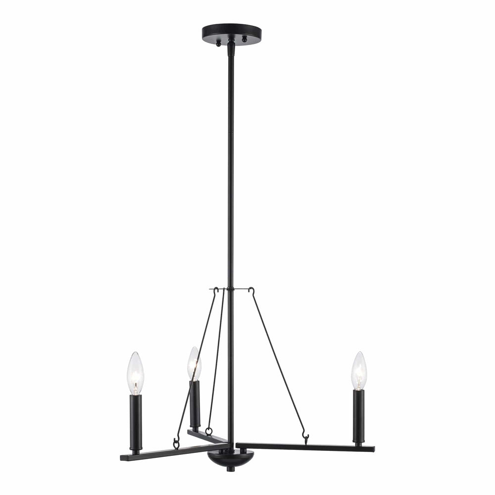 Trans Globe Linden 3-Light Hanging Thin Spiral - Black