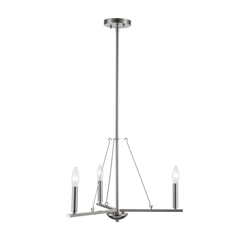 Trans Globe Linden 3-Light Hanging Thin Spiral - Brushed Nickel