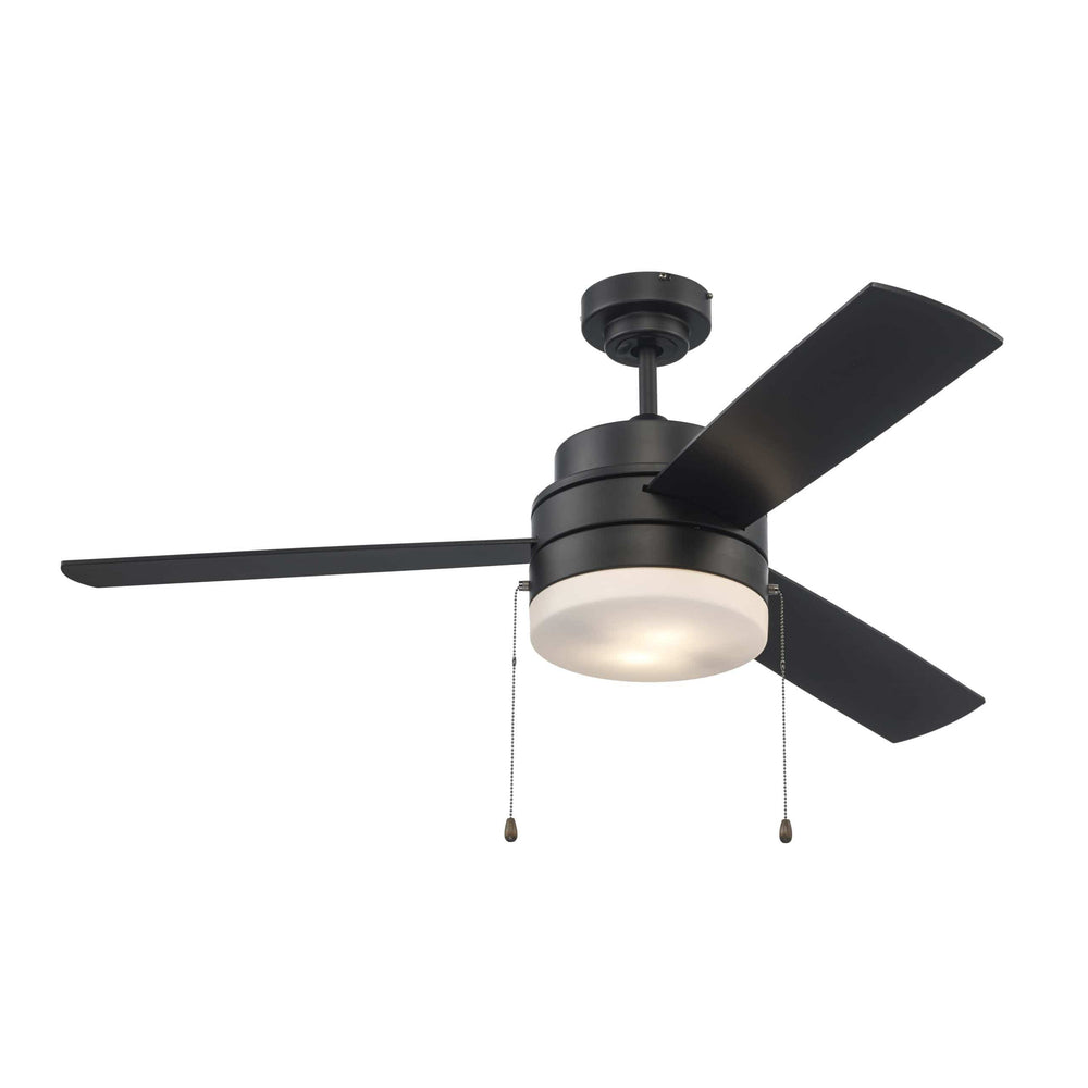 Trans Globe Master Collection Reversible Blades, 3-Blade, LED, Transitional Ceiling Fan- Black