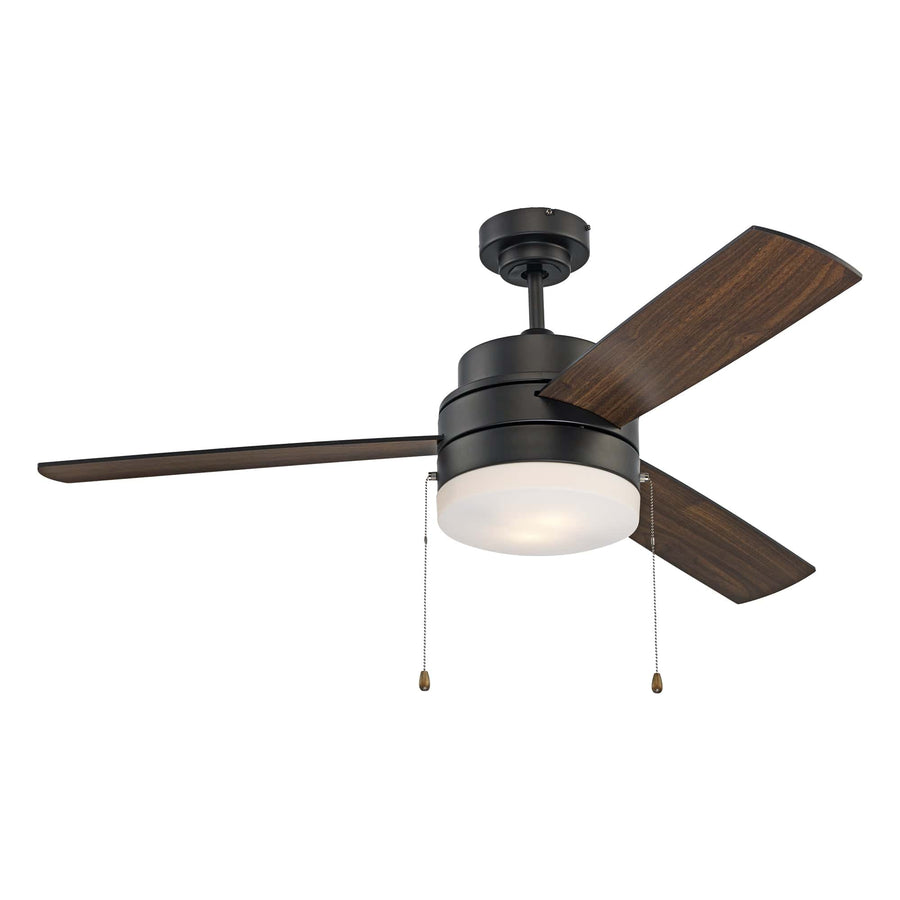 Trans Globe Master Collection Reversible Blades, 3-Blade, LED, Transitional Ceiling Fan- Black