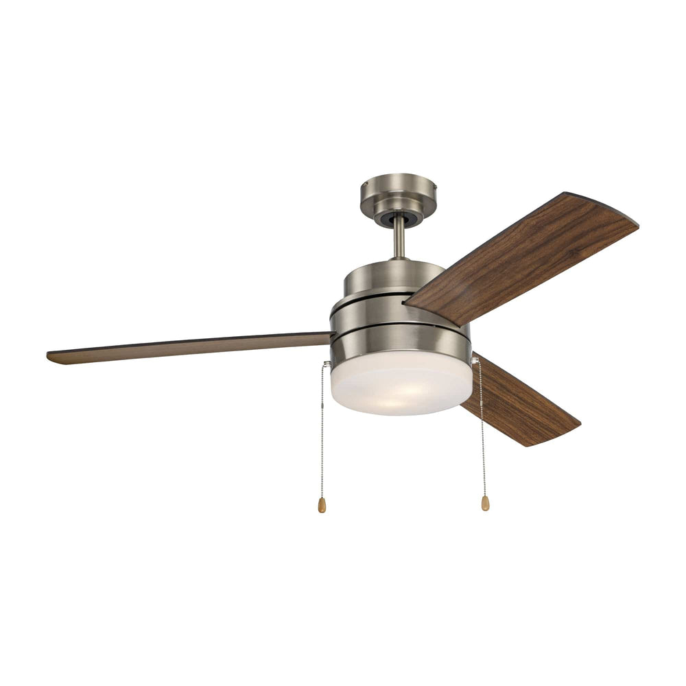 Trans Globe Master Collection Reversible Blades, 3-Blade, LED, Transitional Ceiling Fan- Brushed Nickel