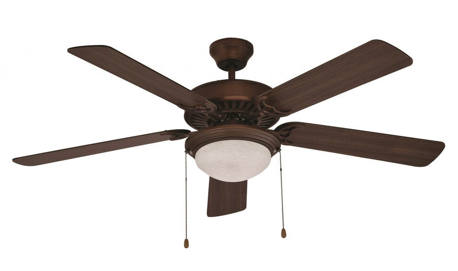 Trans Globe Mateo Traditional Ceiling Fan with Light Kit and Reversible Blades- Rubbed Oil Bronze