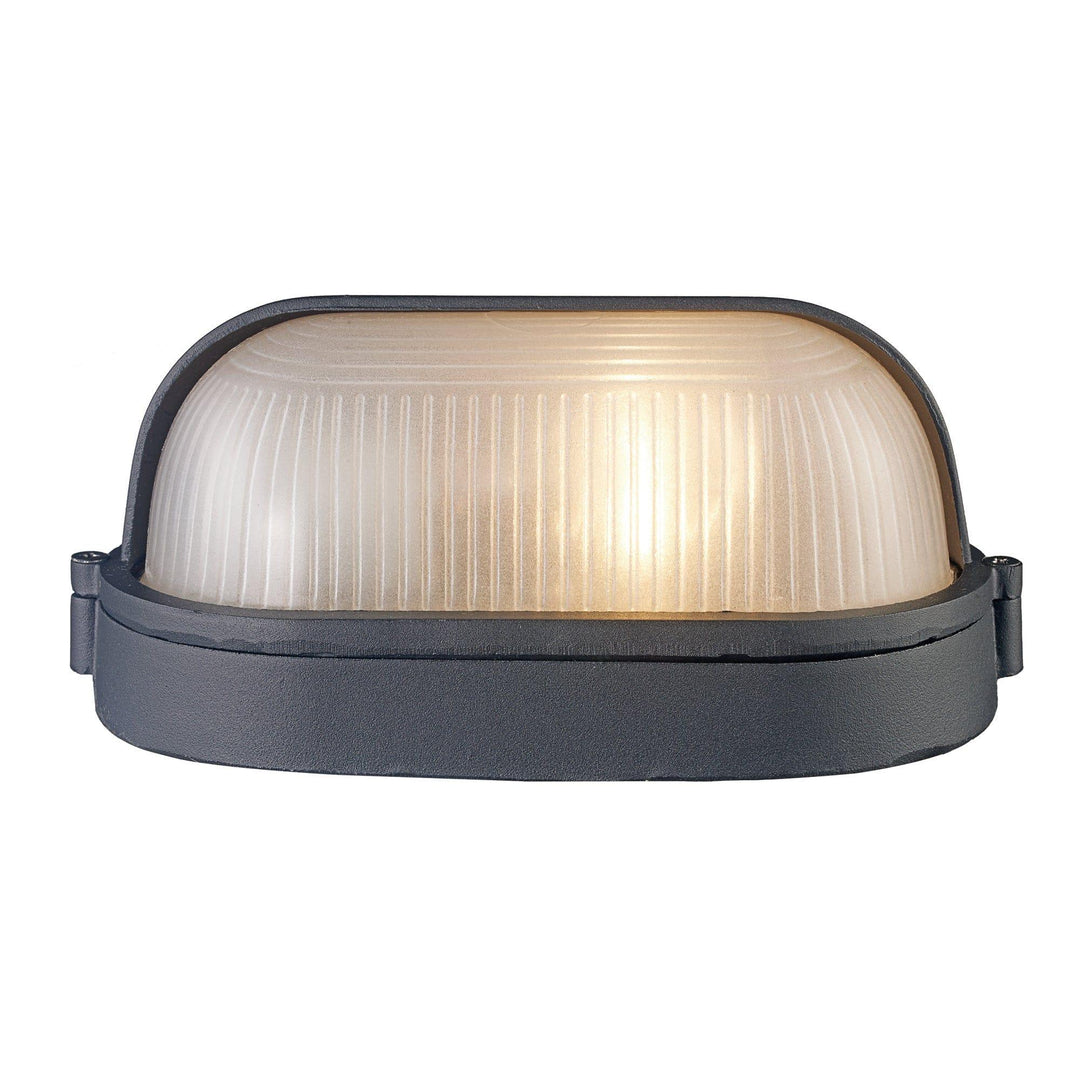 Trans Globe Mesa II 8.5-In. Wide Oval Outdoor Pocket Wall Lantern Light - Black