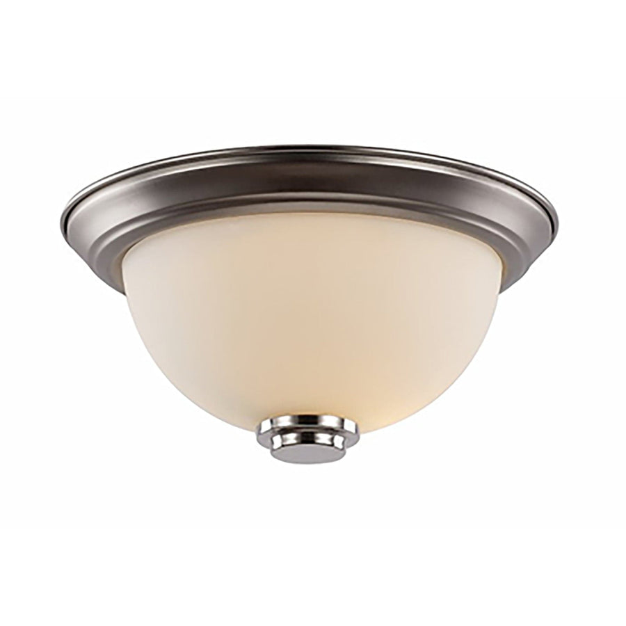Trans Globe Mod Pod 1-Light, 11.5-in. Flush Mount Ceiling Light Double Disk - Brushed Nickel
