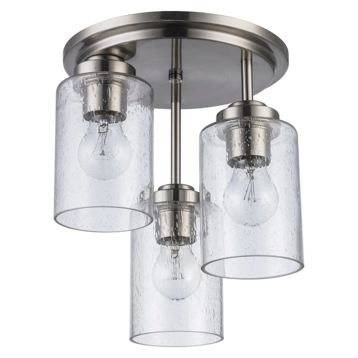 Trans Globe Mod Pod 3 - Light Glass Flush Mount Drop - Brushed Nickel