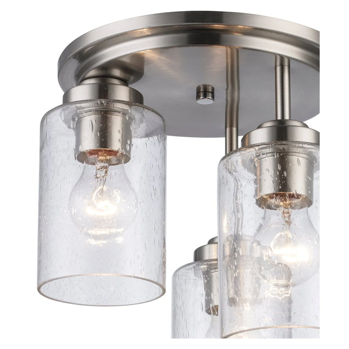 Trans Globe Mod Pod 3 - Light Glass Flush Mount Drop - Brushed Nickel
