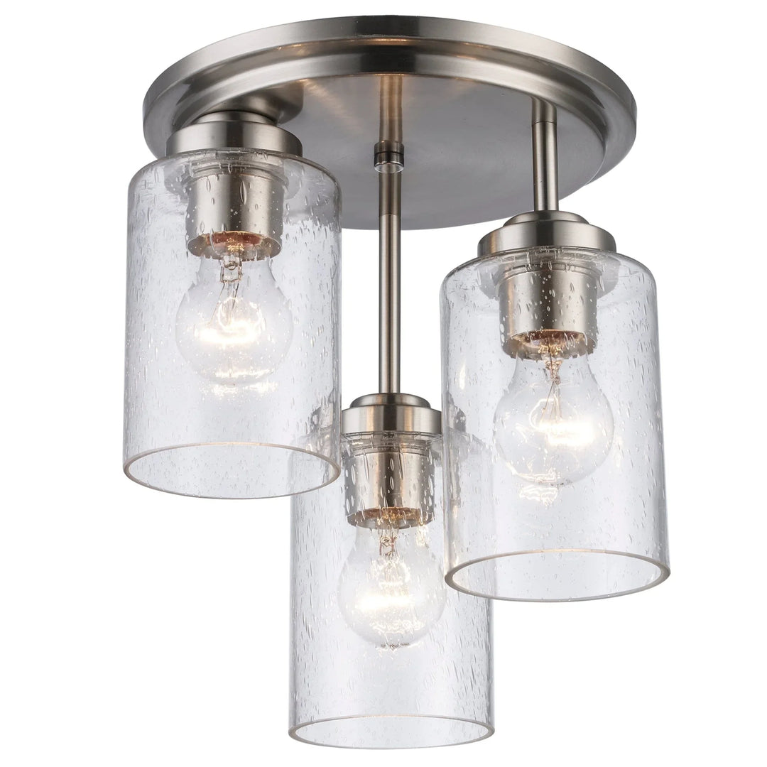 Trans Globe Mod Pod 3 - Light Glass Flush Mount Drop - Brushed Nickel