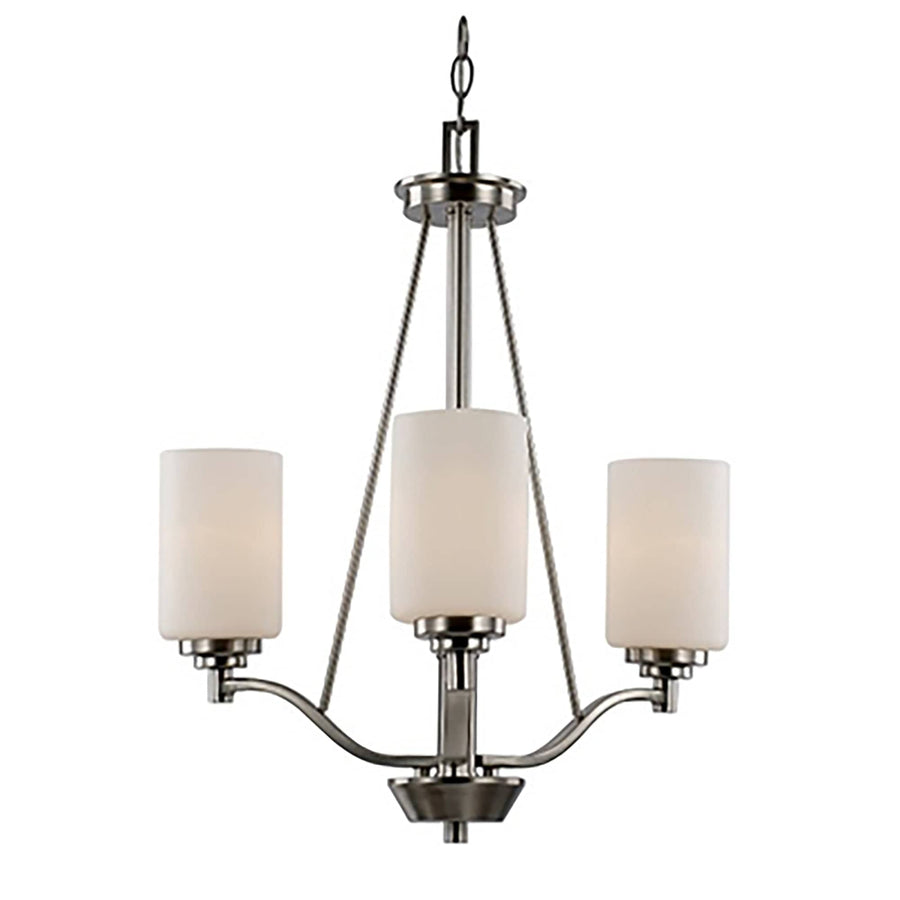 Trans Globe Mod Pod 3-Light Single Tier Glass Shaded Double Disk - Brushed Nickel