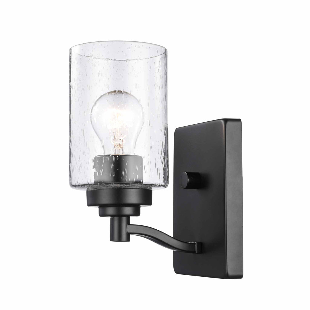 Trans Globe Mod Pod Indoor Glass Drum Armed Sconce Double Disk - Black