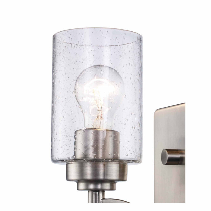 Trans Globe Mod Pod Indoor Glass Drum Armed Sconce Double Disk - Brushed Nickel