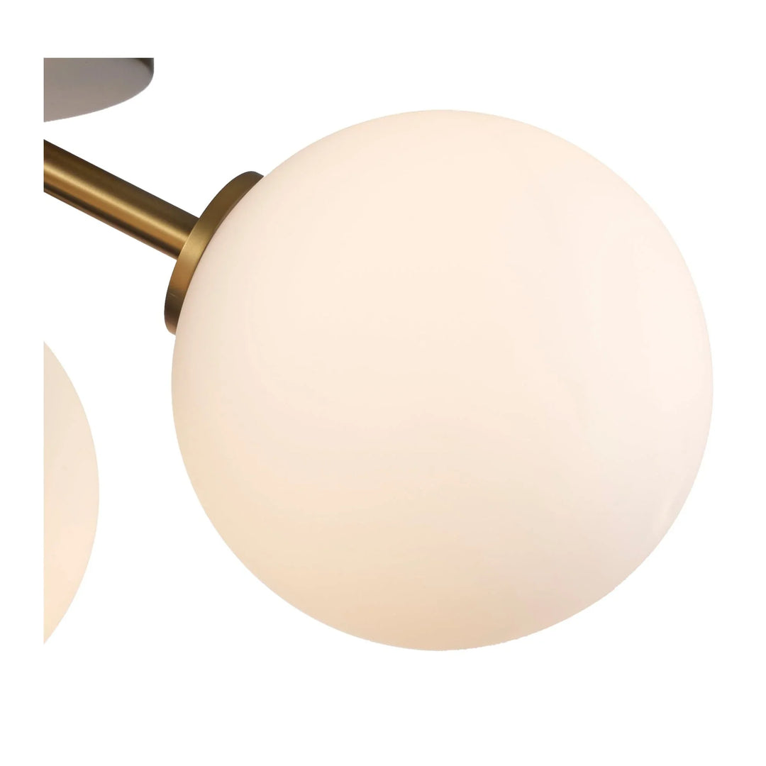 Trans Globe Modern 3-Light Haskell Flush Mount Globes - Antique Gold