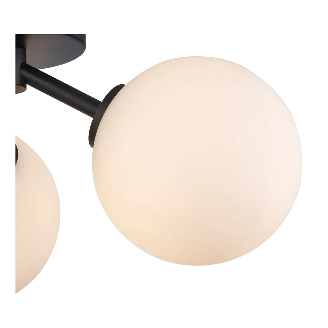 Trans Globe Modern 3-Light Haskell Flush Mount Globes - Black