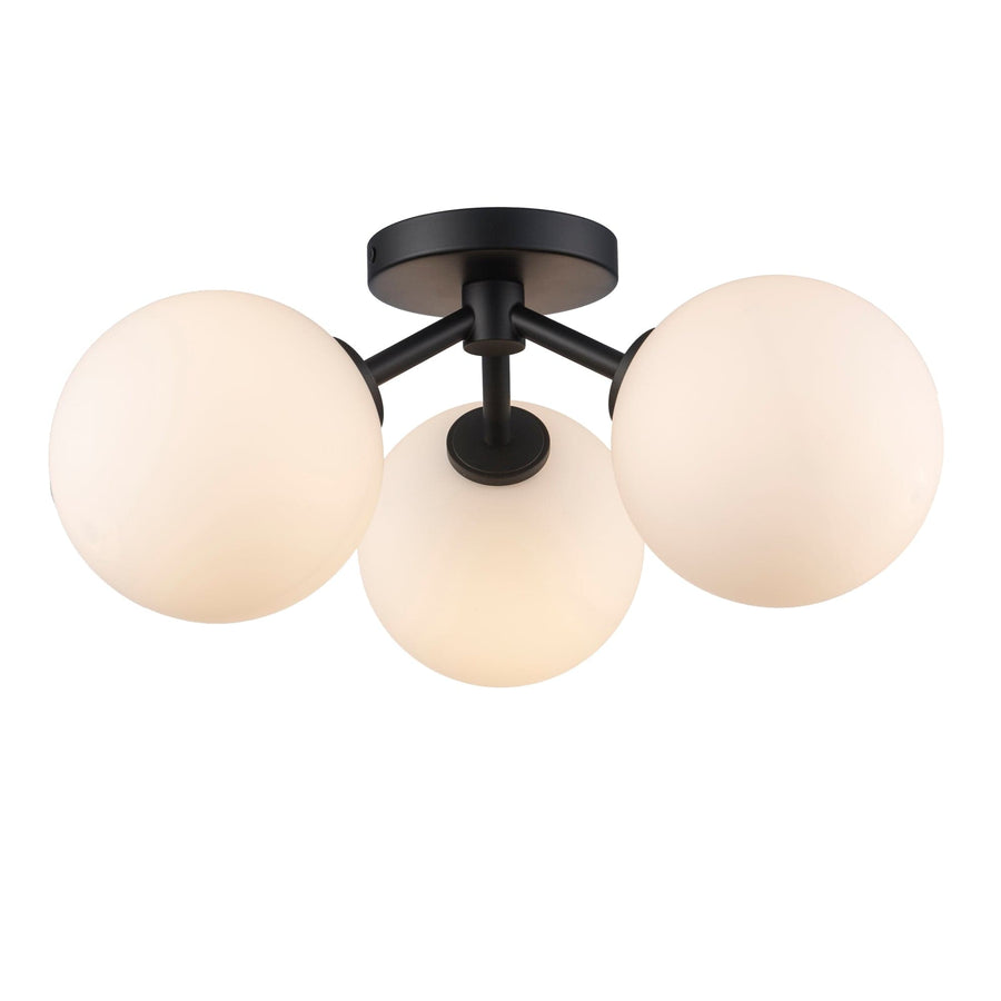 Trans Globe Modern 3-Light Haskell Flush Mount Globes - Black