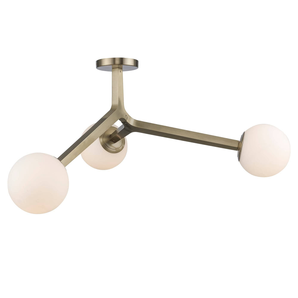 Trans Globe Modern Rebel 3-Light Semi-Flush Mount - Antique Gold