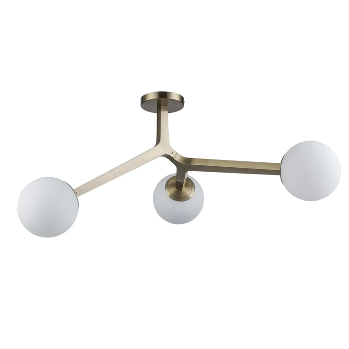 Trans Globe Modern Rebel 3-Light Semi-Flush Mount - Antique Gold