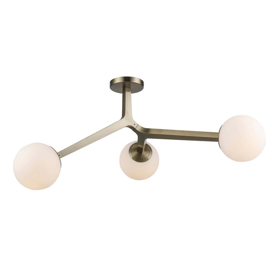 Trans Globe Modern Rebel 3-Light Semi-Flush Mount - Antique Gold