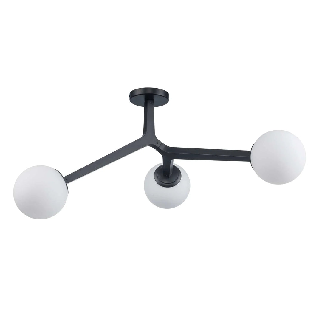 Trans Globe Modern Rebel 3-Light Semi-Flush Mount - Black