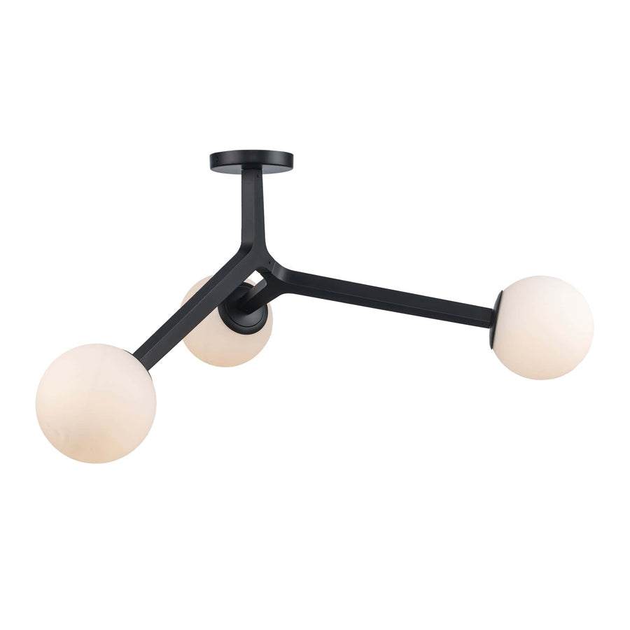 Trans Globe Modern Rebel 3-Light Semi-Flush Mount - Black