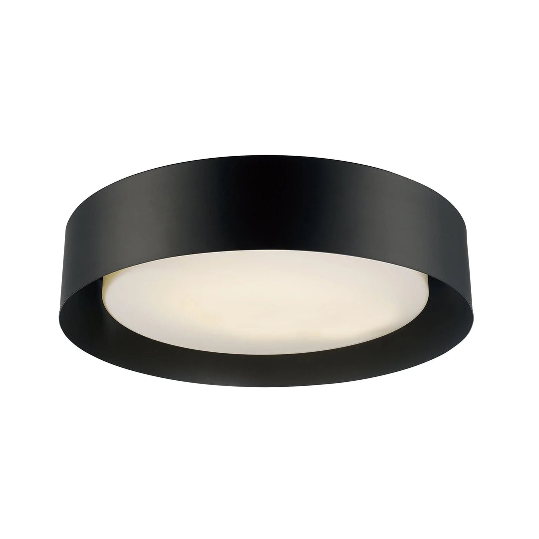 Trans Globe Moonstone 19.75" Flushmount Drum - Black