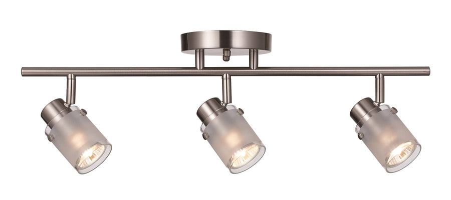 Trans Globe Nicholas 3-Light Shaded Modern Track Ceiling Light Kit - Brushed Nickel