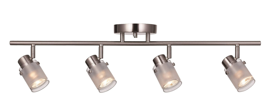 Trans Globe Nicholas 4-Light Shaded Modern Track Ceiling Light Kit - Brushed Nickel