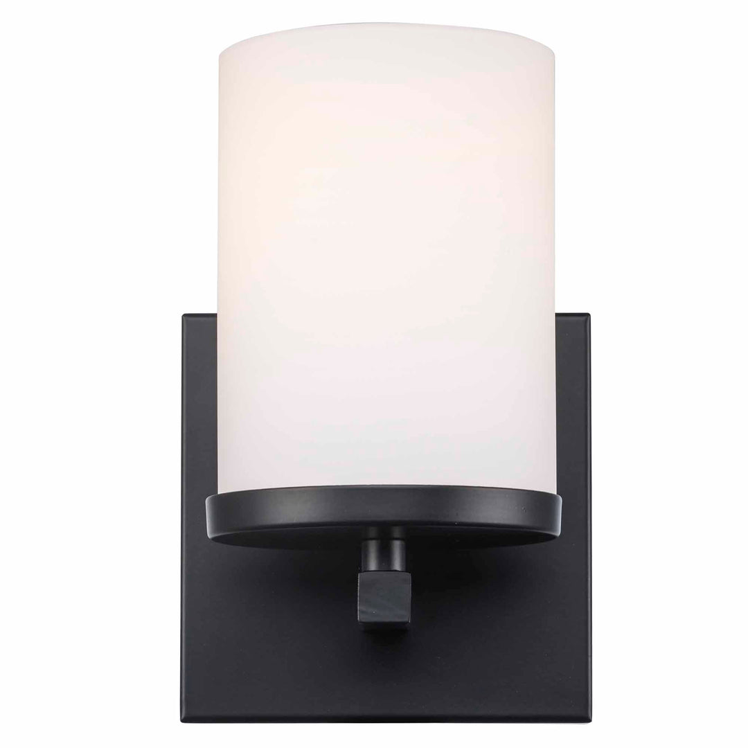 Trans Globe Nico 1 - light Armed Wall Sconce Flat Disk -Black