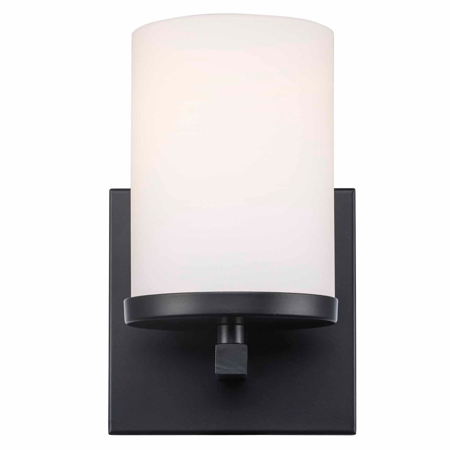 Trans Globe Nico 1 - light Armed Wall Sconce Flat Disk -Black